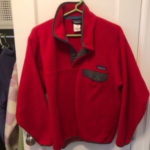 Patagonia Men’s Synchilla Snap-T pullover / great condition / red orange fleece